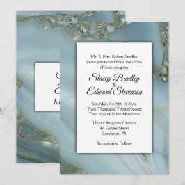 Blue Marble Agate Hochzeitseinladung Einladung