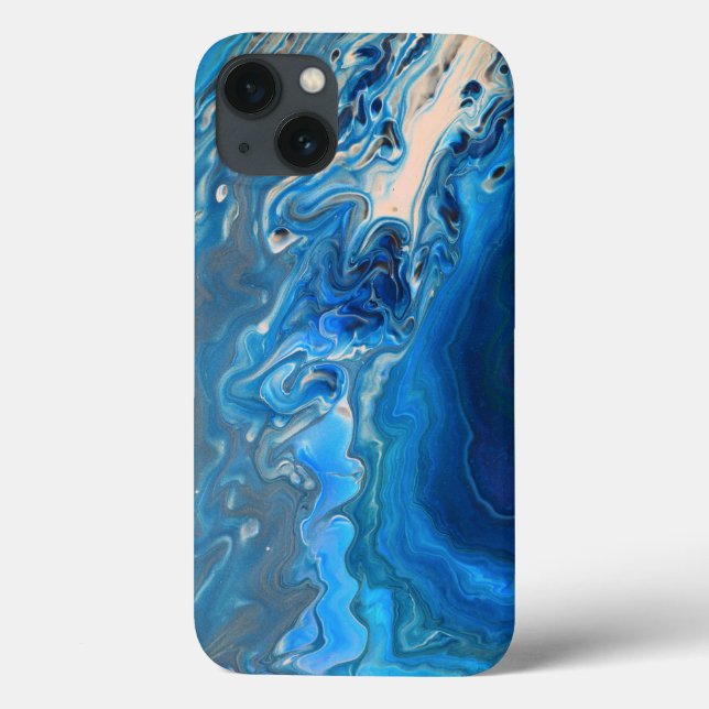 Blue Marble Agate Texture Fluid Art Case-Mate iPhone Hülle (Rückseite)