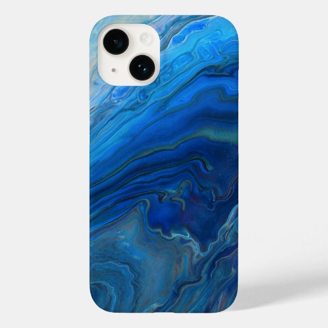 Blue Marble Agate Texture Fluid Art Case-Mate iPhone Hülle (Rückseite)