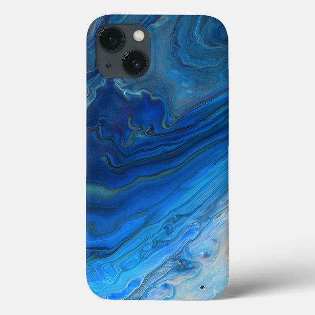 Blue Marble Agate Texture Fluid Art Case-Mate iPhone Hülle (Rückseite)