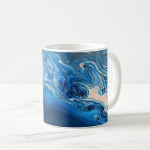 Blue Marble Agate Texture Fluid Art  Kaffeetasse