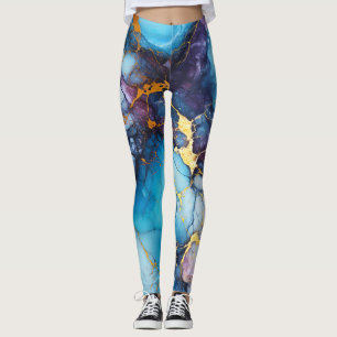 Blue Marble Boho Ästhetik Leggings