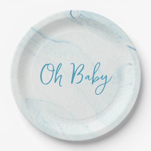 Blue Marble Boy Baby Shower Paper Teller (Vorderseite)