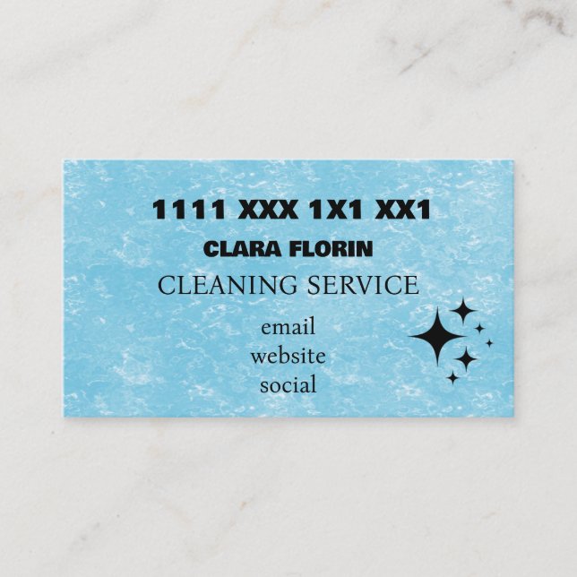 Blue Marble Cleaning Service Visitenkarte (Vorderseite)