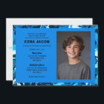 Blue Marble Custom FOTO Bar Bat Mitzvah Einladung<br><div class="desc">Perfekte Karte, um eine Fledermausmitzvah, Bar mitzvah oder andere jüdische Feier anzukündigen! Handgemachte abstrakte Kunst für Sie auf der Vorder- und Rückseite! Vollständig anpassbar! Klicken Sie auf "Personalisieren" oben, um den Text zu bearbeiten und Ihr eigenes Foto hinzuzufügen. Klicken Sie auf "Bearbeiten mit dem Design-Tool", um die Schriftart, Farben und...</div>