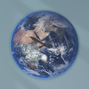 Blue Marble Earth, Satellitenbild 2014 Große Wanduhr
