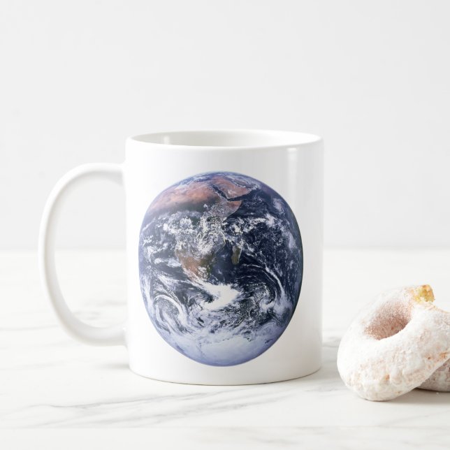 Blue Marble Earth Vintag Space Foto Tasse (Mit Donut)