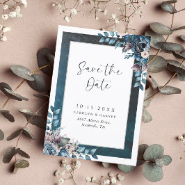Blue Marble Elegant Wedding Save the Date