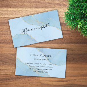 Blue Marble Faux Gold Haar-Make-up-Branding Visitenkarte