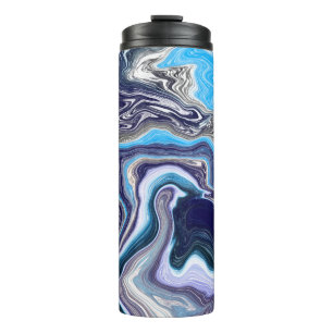 Blue Marble Fluid Art Thermosbecher