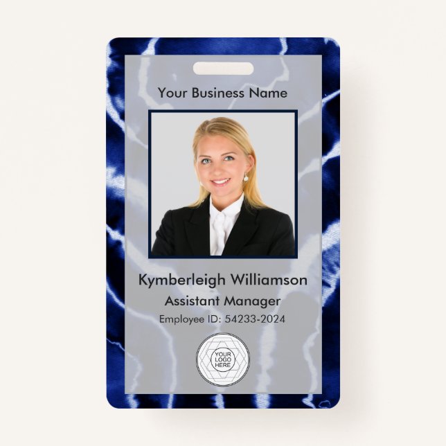 Blue Marble Gefärbte Krawatte Business Mitarbeiter Ausweis (Vorderseite)
