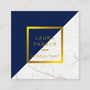 Blue Marble Gold Imitate Berufliche Bauweise Quadratische Visitenkarte