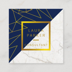 Blue Marble Gold Imitate Berufliche Bauweise Quadratische Visitenkarte