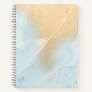 Blue Marble Imitate Gold Spiral Notebook Notizbuch