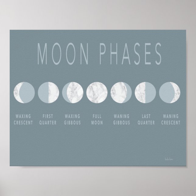 Blue Marble Moon Phases Poster (Vorne)