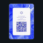 Blue Marble Star David Custom QR Bar Bat Mitzvah Begleitkarte<br><div class="desc">Perfekte Einschließkarte, um eine Fledermausmitzvah, Bar mitzvah oder andere jüdische Feier anzukündigen! Handgemachte abstrakte Kunst für Sie auf der Vorder- und Rückseite! Vollständig anpassbar! Klicken Sie auf "Personalisieren" oben, um den Text zu bearbeiten. Klicken Sie auf "Bearbeiten mit dem Design-Tool", um die Schriftart, Farben und Platzierungen anzupassen und Ihren Link...</div>