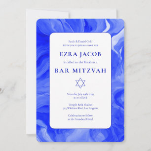 Blue Marble Star von David Custom Bar Bat Mitzvah Einladung