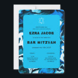 Blue Marble Star von David Custom Bar Bat Mitzvah Einladung<br><div class="desc">Perfekte Karte, um eine Fledermausmitzvah, Bar mitzvah oder andere jüdische Feier anzukündigen! Handgemachte abstrakte Kunst für Sie auf der Vorder- und Rückseite! Vollständig anpassbar! Klicken Sie auf "Personalisieren" oben, um den Text zu bearbeiten. Klicken Sie auf "Bearbeiten mit dem Design-Tool", um die Schriftart, Farben und Platzierungen anzupassen und das Design...</div>