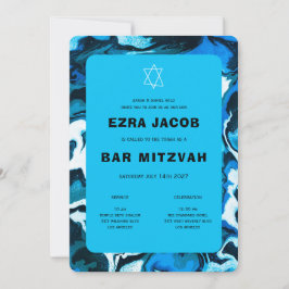 Blue Marble Star von David Custom Bar Bat Mitzvah Einladung