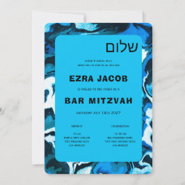 Blue Marble Star von David Custom Bar Bat Mitzvah Einladung