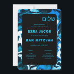 Blue Marble Star von David Custom Bar Bat Mitzvah Einladung<br><div class="desc">Perfekte Karte, um eine Fledermausmitzvah, Bar mitzvah oder andere jüdische Feier anzukündigen! Handgemachte abstrakte Kunst für Sie auf der Vorder- und Rückseite! Vollständig anpassbar! Klicken Sie auf "Personalisieren" oben, um den Text zu bearbeiten. Klicken Sie auf "Bearbeiten mit dem Design-Tool", um die Schriftart, Farben und Platzierungen anzupassen und das Design...</div>