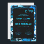 Blue Marble Star von David Custom Bar Bat Mitzvah Einladung<br><div class="desc">Perfekte Karte, um eine Fledermausmitzvah, Bar mitzvah oder andere jüdische Feier anzukündigen! Handgemachte abstrakte Kunst für Sie auf der Vorder- und Rückseite! Vollständig anpassbar! Klicken Sie auf "Personalisieren" oben, um den Text zu bearbeiten. Klicken Sie auf "Bearbeiten mit dem Design-Tool", um die Schriftart, Farben und Platzierungen anzupassen und das Design...</div>