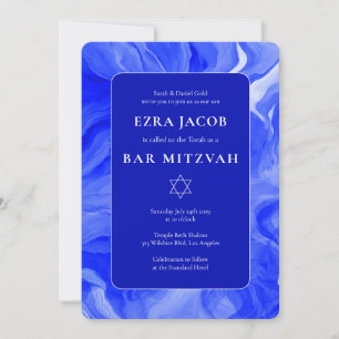 Blue Marble Star von David Custom Bar Bat Mitzvah Einladung