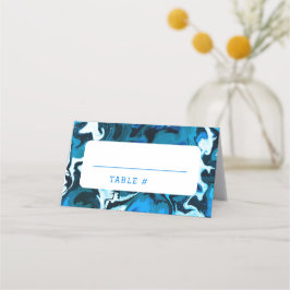 Blue Marble Star von David Custom Bar Bat Mitzvah Platzkarte