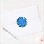 Blue Marble Star von David Custom Bar Bat Mitzvah Runder Aufkleber<br><div class="desc">Ideal für eine Fledermausmitzvah, Bar mitzvah oder andere jüdische Feiern! Handgemachte abstrakte Kunst für Sie. Vollständig anpassbar! Klicken Sie auf "Personalisieren" oben, um den Text zu bearbeiten. Klicken Sie auf "Bearbeiten mit dem Designwerkzeug", um die Schriftart, Farben und Einstellungen anzupassen. Auch können Sie den Sticker und die einzigartigen Formen leicht...</div>