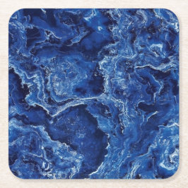 Blue Marble Stone Moderne Elegant Stilvoll Rechteckiger Pappuntersetzer