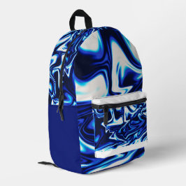 Blue Marble Swirl Backpack – Fluid Abstract Patter Bedruckter Rucksack