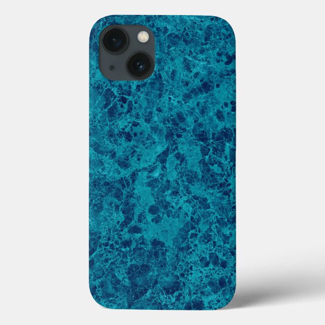 Blue Marble Terrazzo Texture Case-Mate iPhone Hülle (Rückseite)