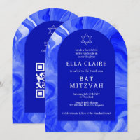 Blue Marble Wirbel Star QR Bar Bat Mitzvah Arch