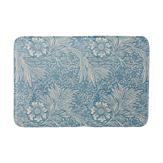 Blue Marigolds (von William Morris) Badematte (Vorderseite)