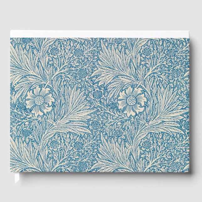 Blue Marigolds (von William Morris) Gästebuch (Vorderseite)