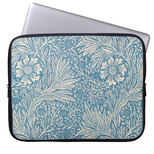 Blue Marigolds (von William Morris) Laptopschutzhülle (Vorderseite)
