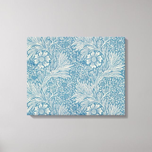 Blue Marigolds (von William Morris) Leinwanddruck (Vorderseite)