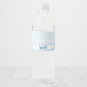 Blue Mariusgenser Boy Baby Dusche Wasserflaschenetikett