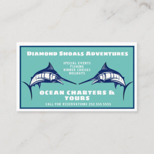 Blue Marlin Design Ocean Charter Business Card Visitenkarte