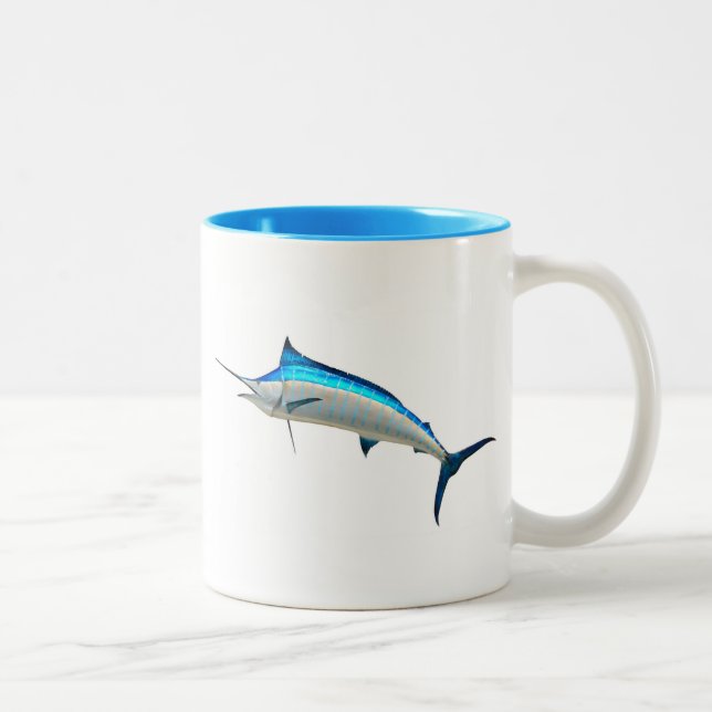 Blue Marlin Game Fish Zweifarbige Tasse (Rechts)