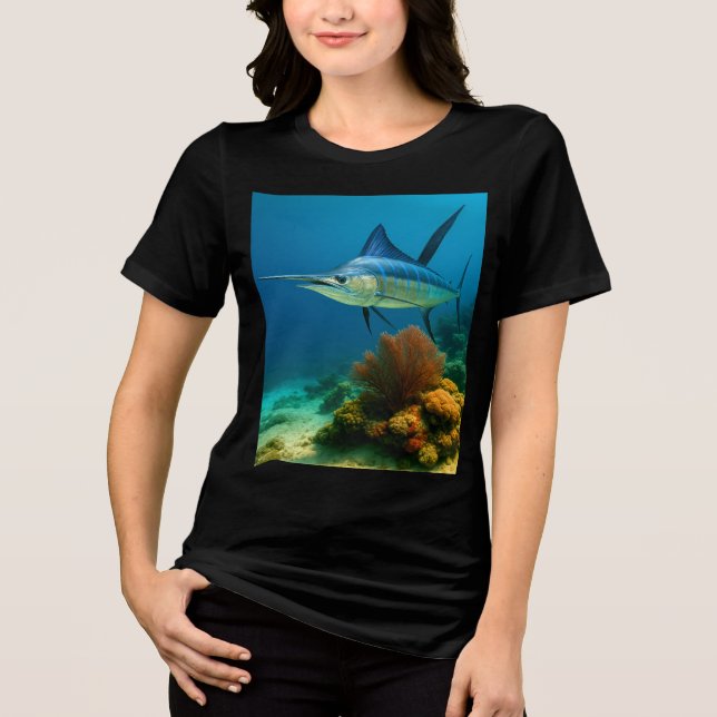 Blue Marlin Glide Tri-Blend Shirt (Vorderseite)