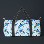 Blue Marlin Jumping out of Ocean Duffle Bag<br><div class="desc">Realistic illustration of a beautiful Marlin Fish Ocean Animal jumping out of ocean. Vector Art copyright BluedarkArt TheChameleonArt.</div>