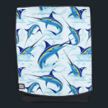 Blue Marlin Jumping out of Ocean Rucksack<br><div class="desc">Realistic illustration of a beautiful Marlin Fish Ocean Animal jumping out of ocean. Vector Art copyright BluedarkArt TheChameleonArt.</div>