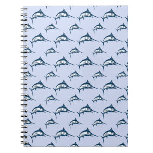 Blue Marlin Pattern Notizblock