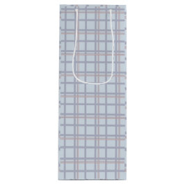 Blue & Maroon Plaid Pattern  Wine Gift Bag Geschenktüte Für Weinflaschen