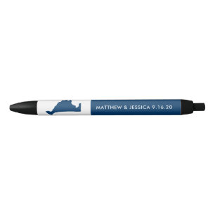 Blue Marthas Vineyard Map Wedding Kugelschreiber