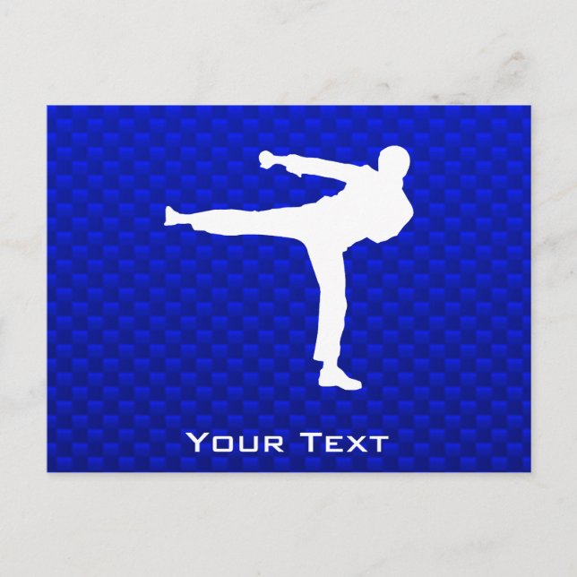 Blue Martial Arts Postkarte (Vorderseite)