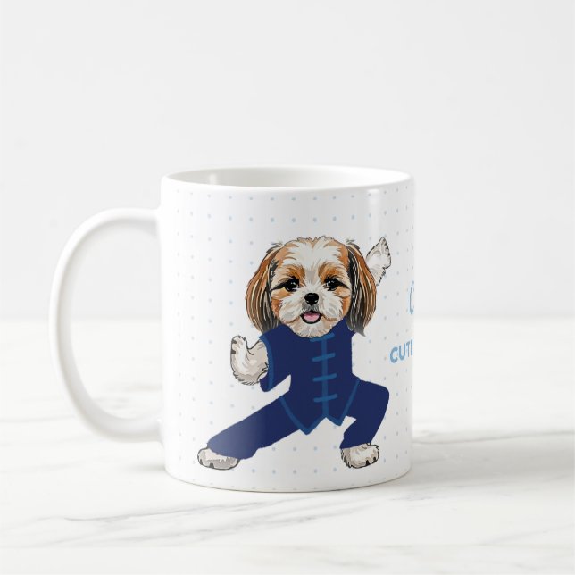 Blue Martial Arts Shih Tzu Mug – Cute Dog Gift Kaffeetasse (Links)