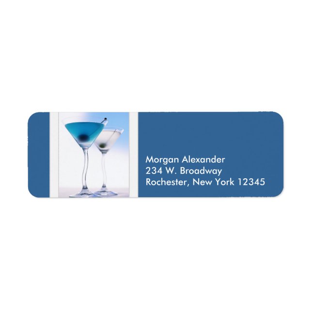 Blue Martini Address Labels (Vorne)