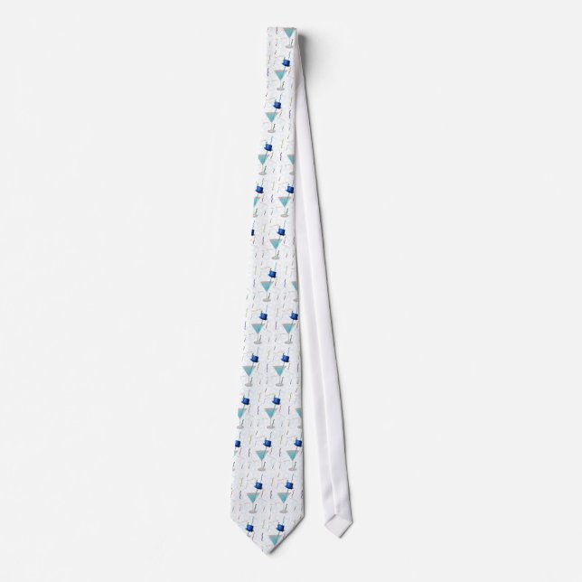Blue Martini Neujahr Necktie Krawatte (Vorderseite)
